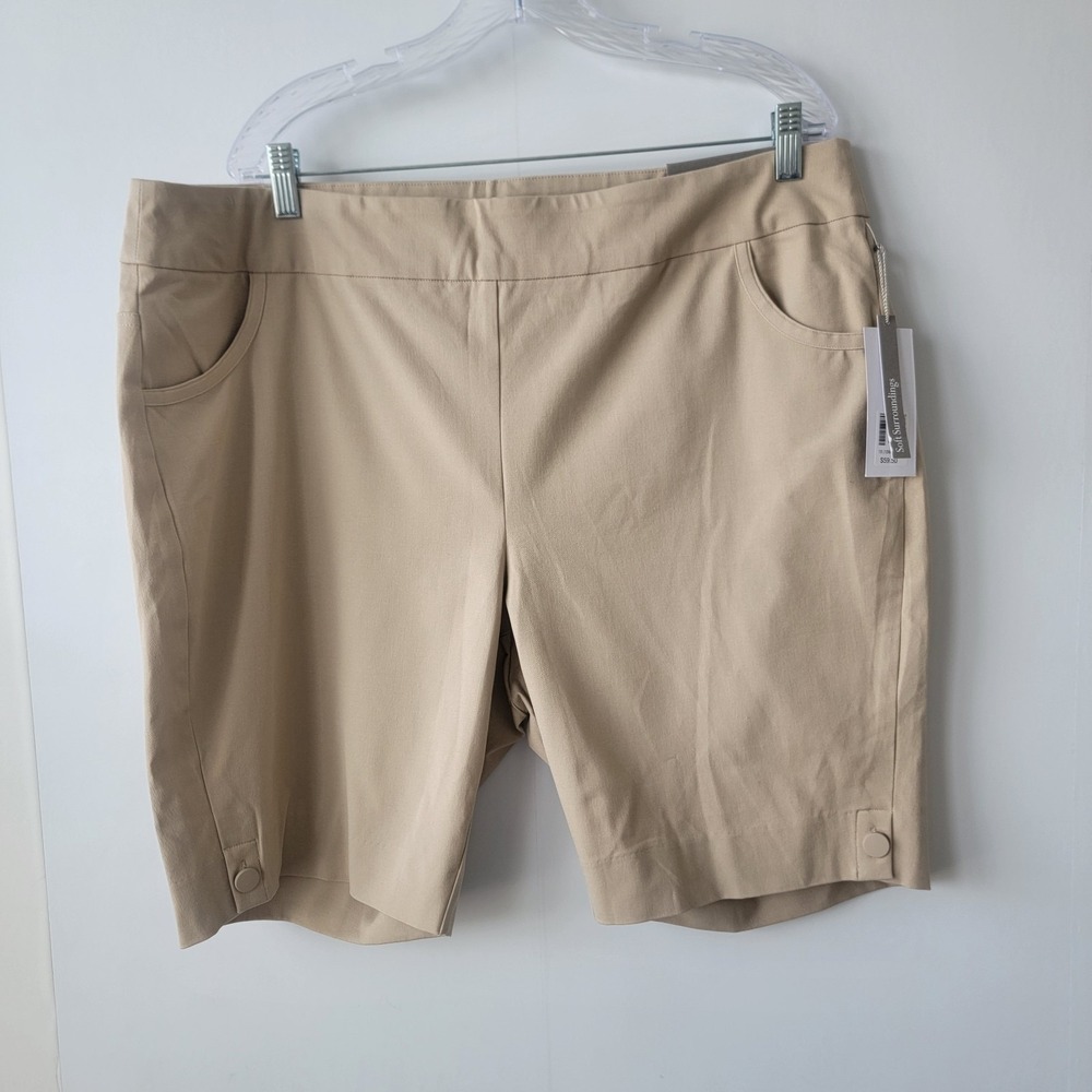 soft surrounding women's supeala stretch short size 1X pull-on high rise
